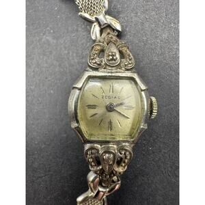 Vtg Zodiac 10k RGP Women’s Mechanical Watch Stainless Steel Back Milanese Band
